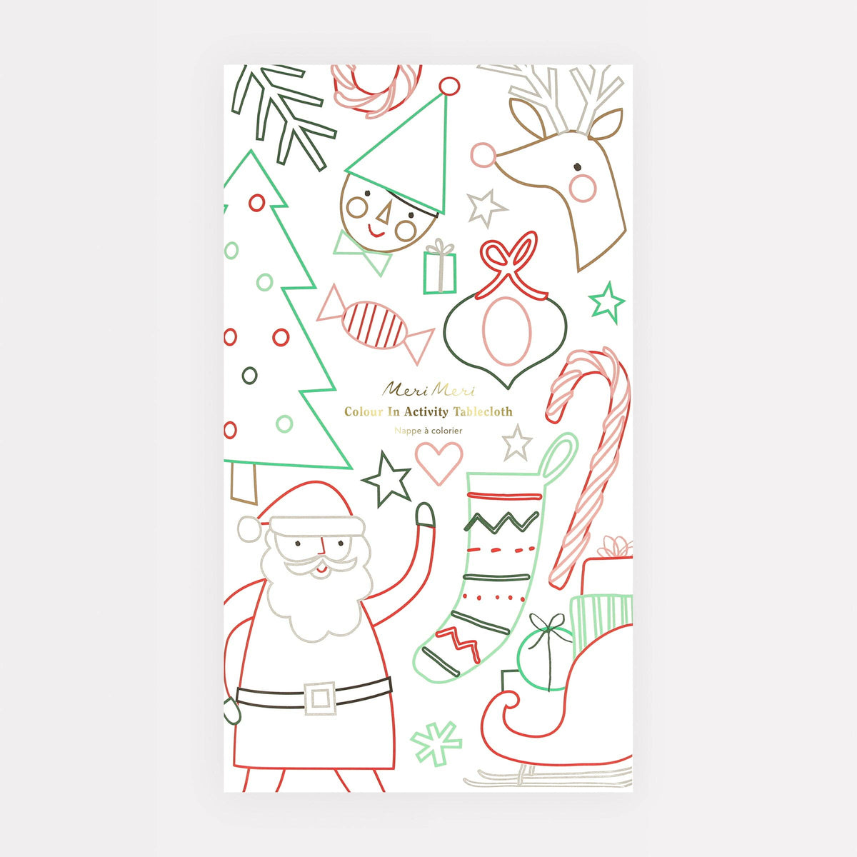 Christmas Colour In Activity Tablecloth