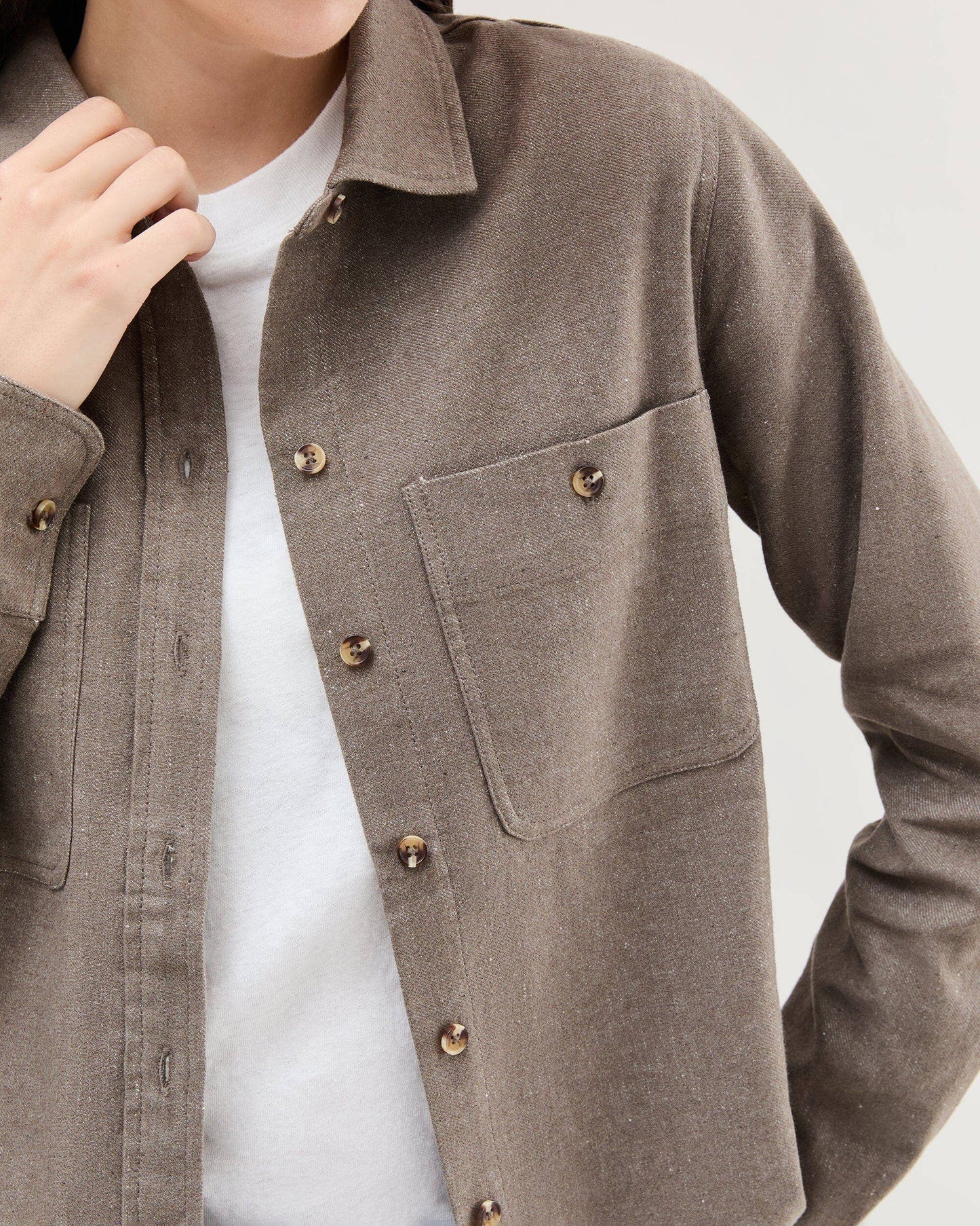 Cotton Twill Linen Roma Work Shirt