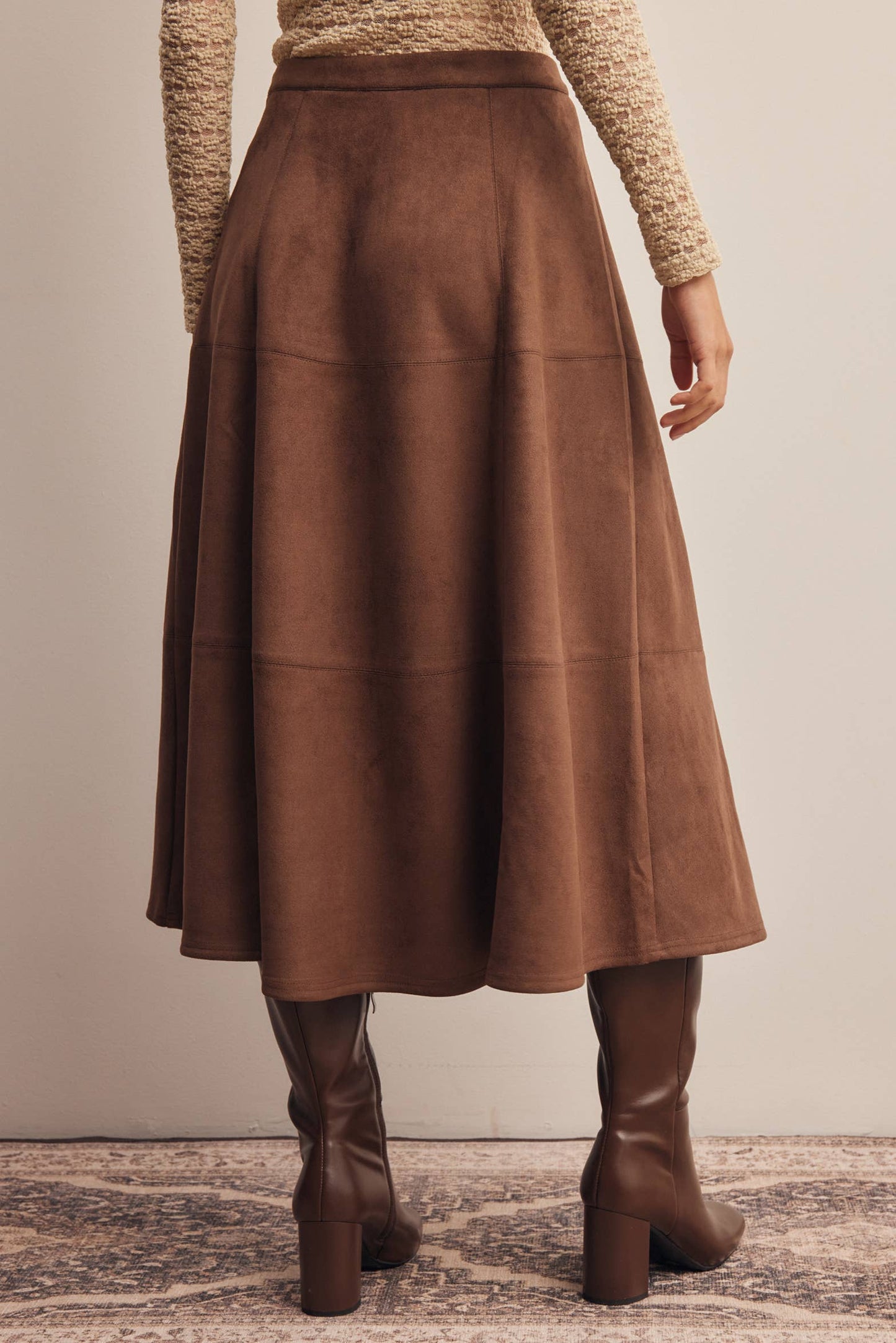 The Camille Suede Midi Skirt