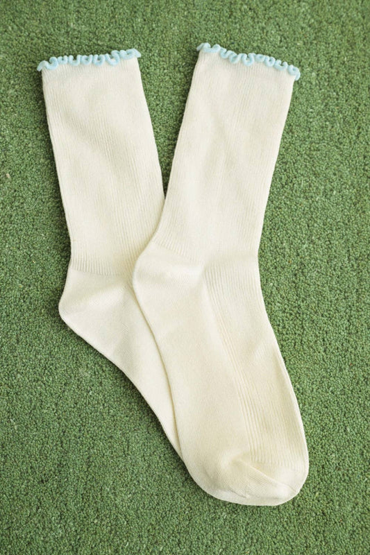 Ruffle Crewneck Socks