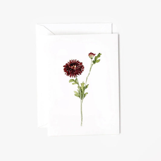 Dahlia stem mini enclosure notecard