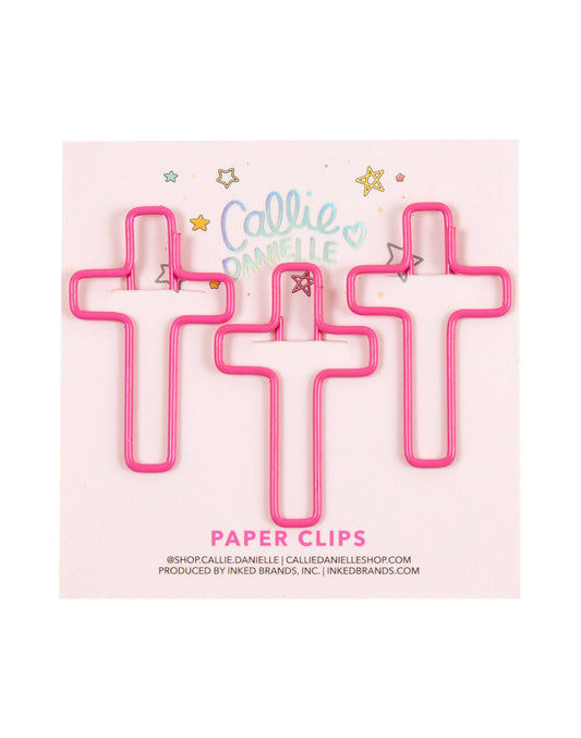 Pink Cross Paperclips