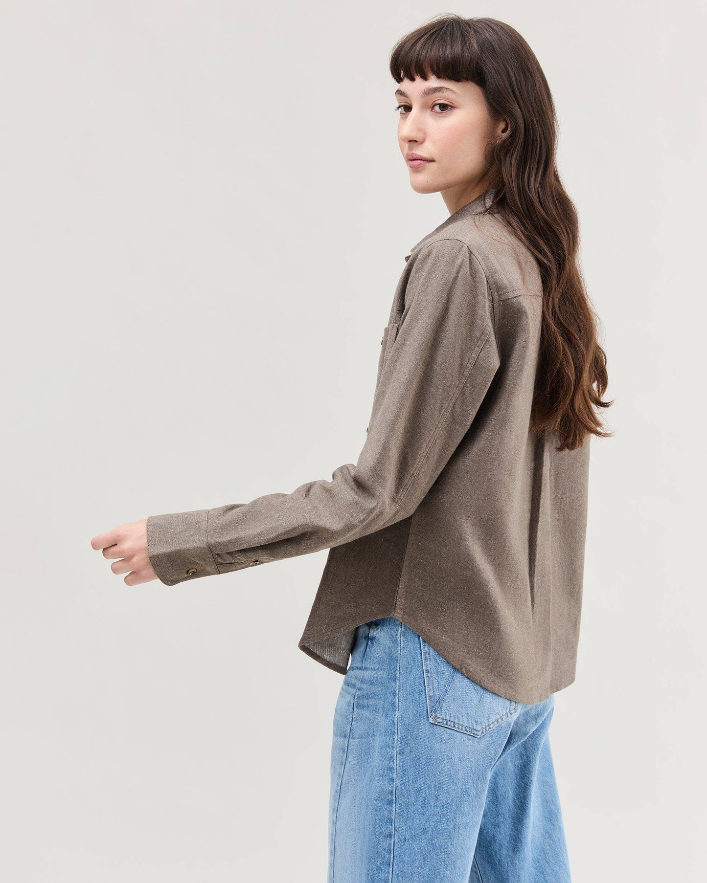 Cotton Twill Linen Roma Work Shirt