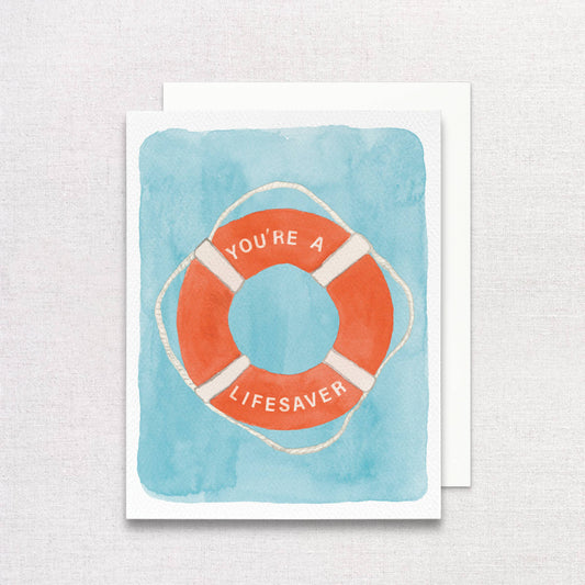 You're a Lifesaver Greeting Card | Coastal Thank You Card
