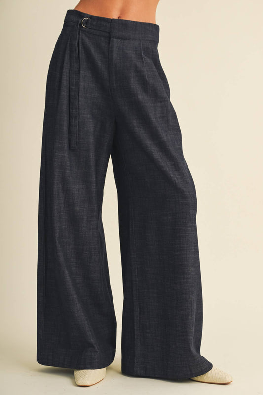 Pleated Wide-Leg Trousers