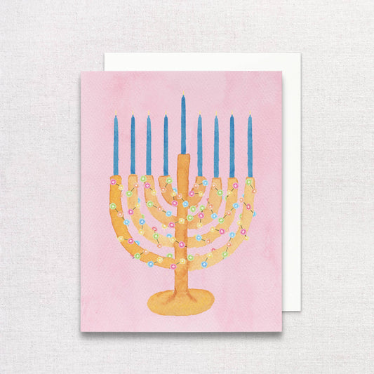 Chrismukkah Greeting Card | Festive Menorah Greeting Card