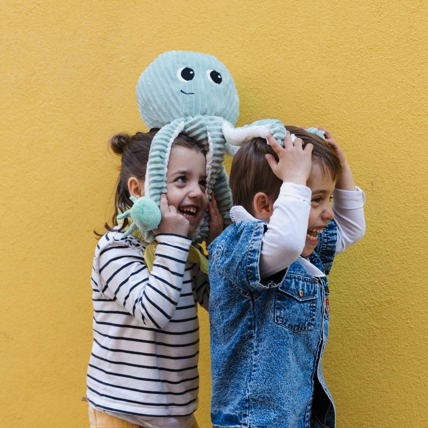 Les Ptipotos | Octopus Mom & Baby Animal Plush Toy - Pink