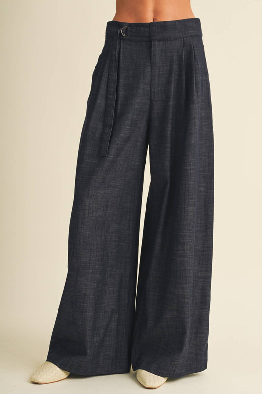 Pleated Wide-Leg Trousers
