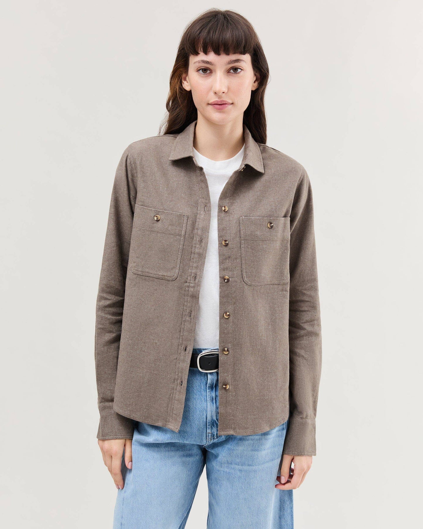 Cotton Twill Linen Roma Work Shirt