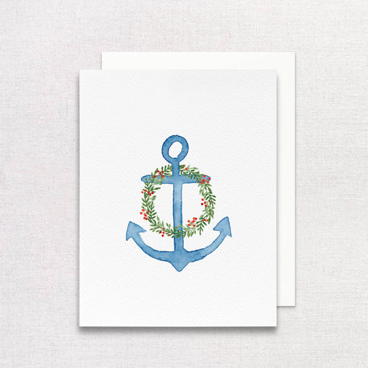 Holiday Anchor Greeting Card | Coastal Christmas Card