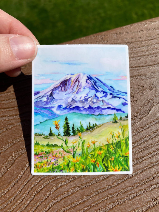 Mt. Rainier Watercolor Sticker