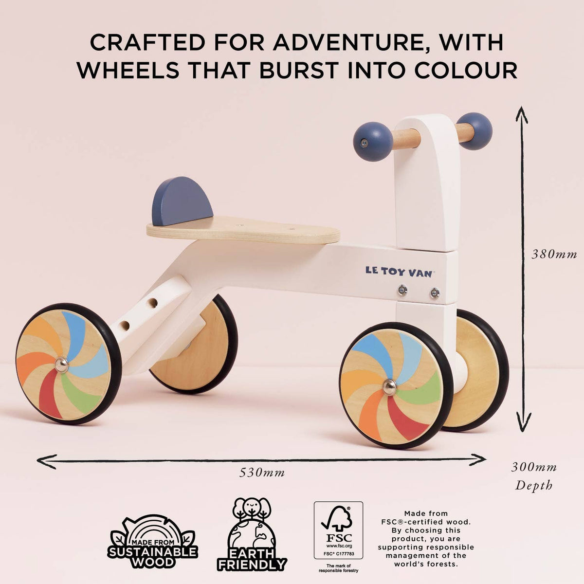 Wooden Rainbow Ride-On Trike