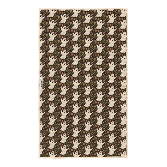 Ghost Garden Halloween Kitchen Tea Towel