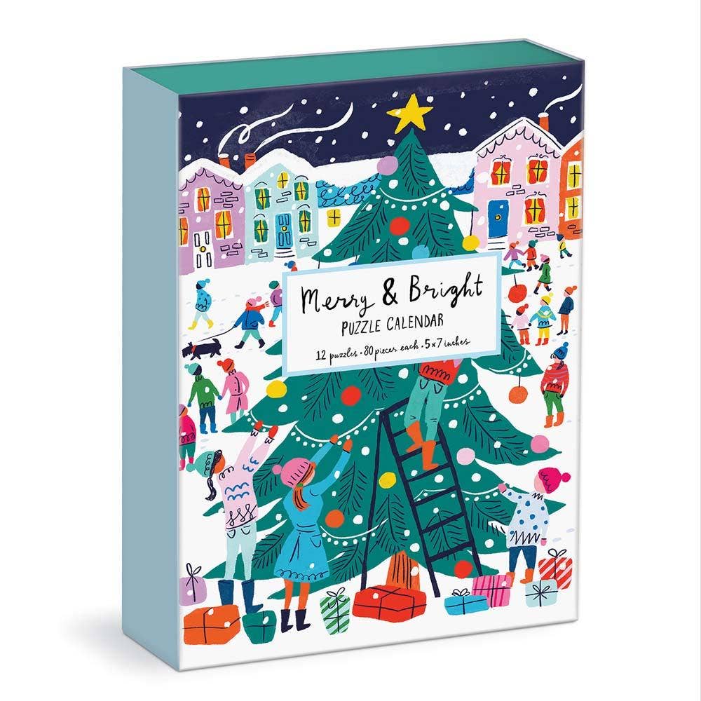 Merry & Bright 12 Days of Holiday Advent Puzzle Calendar