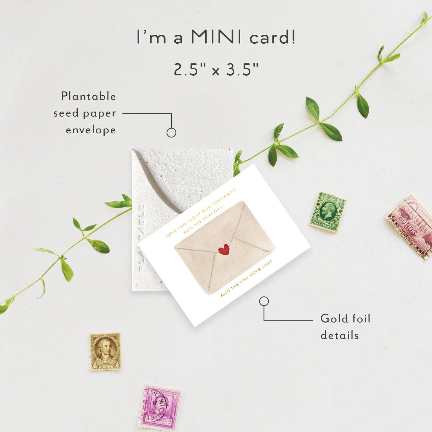 Love Letters Sprout - Love + Friendship Mini Greeting Card