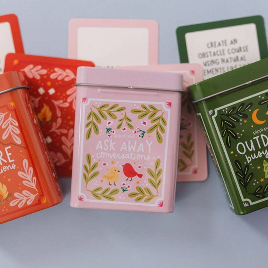 Ask Away Conversation Cards - Deck of Cards + Storage Tin