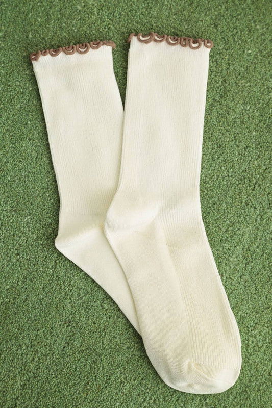 Ruffle Crewneck Socks