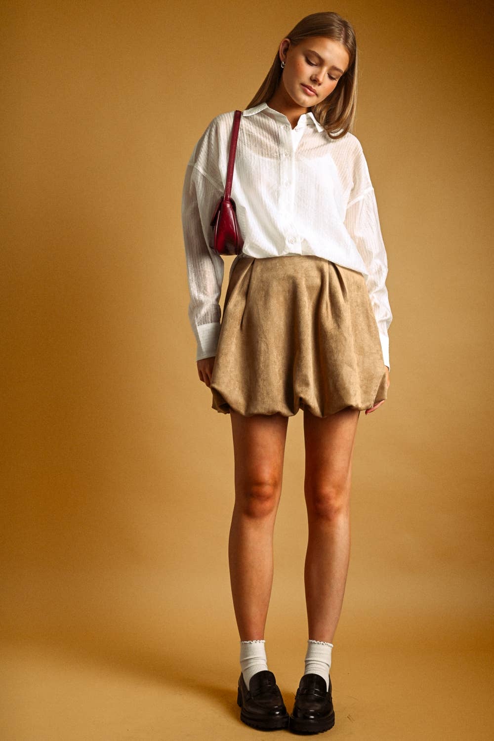 PIN STRIPED SHEER BUTTON FRONT SHIRT
