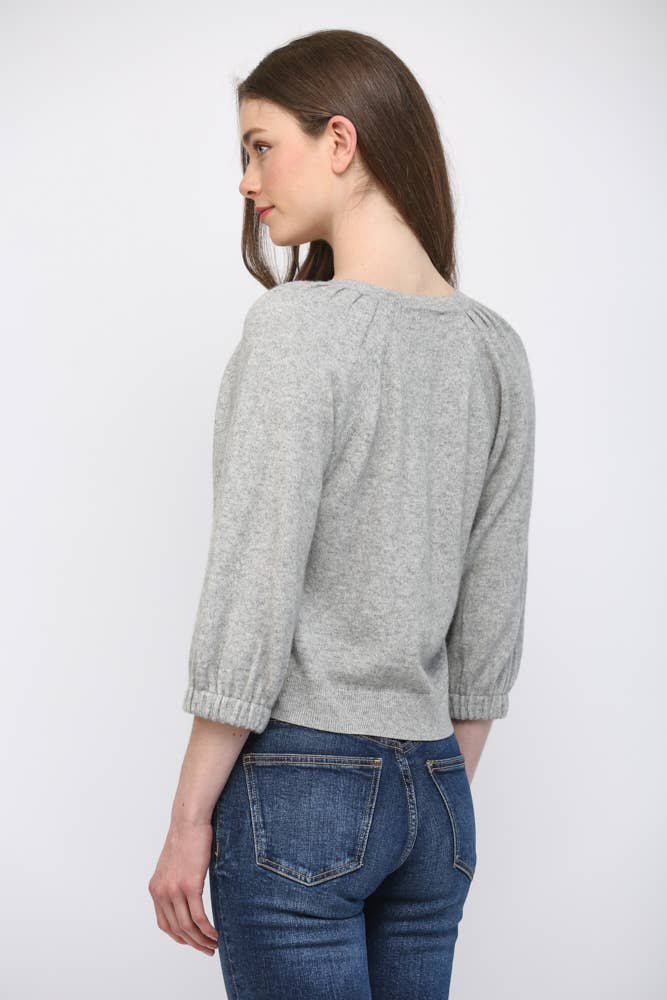 CASHMERE BLEND RIBBED CUFF RAGLAN SLV SWEATER FW15906