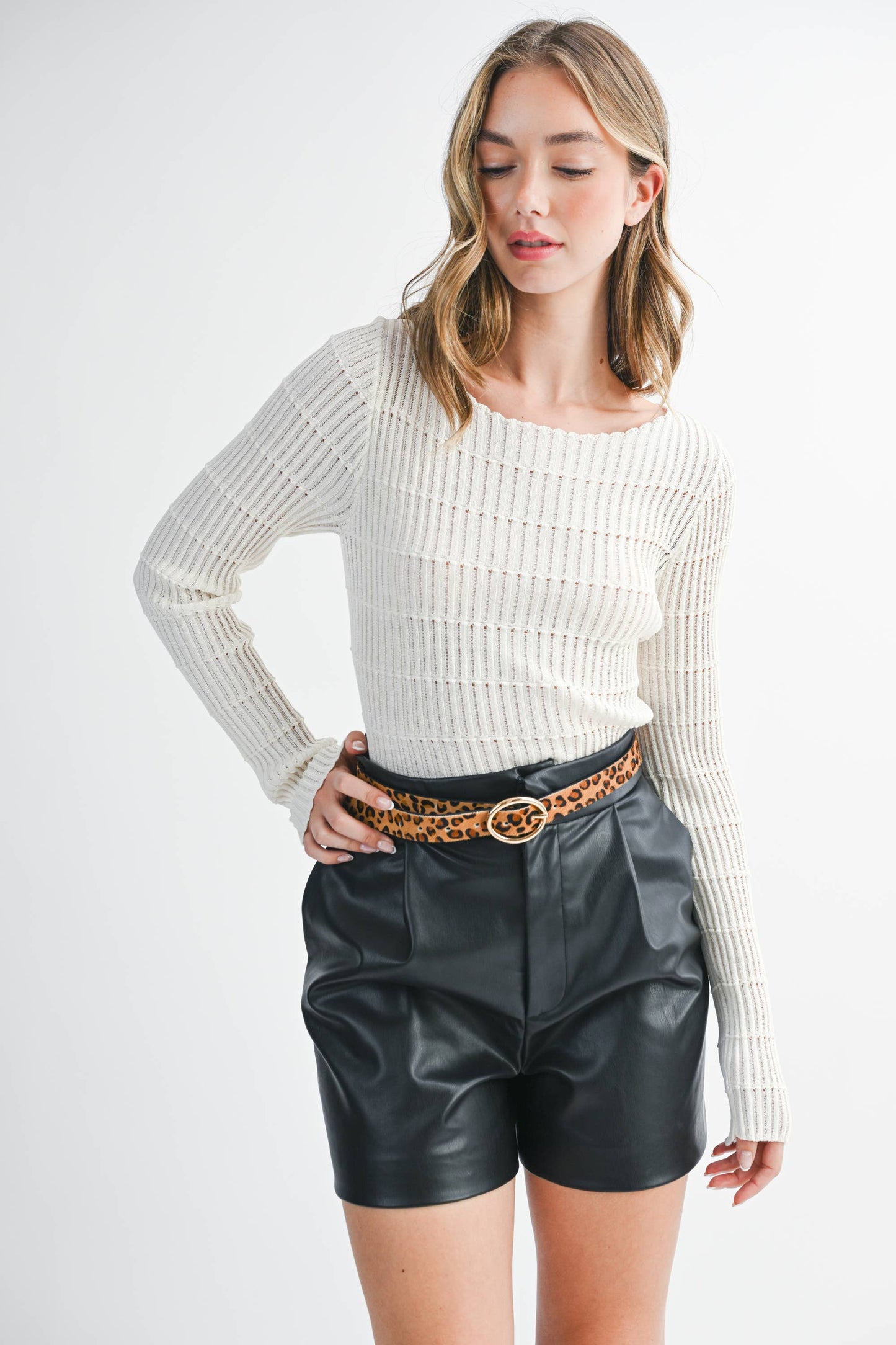 Rashada Openwork Knit Top