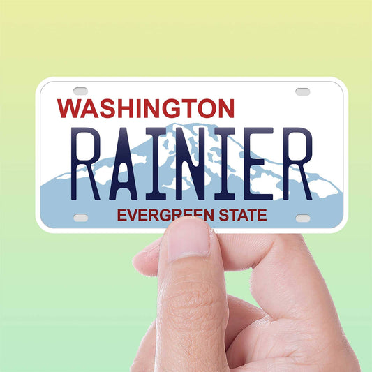 Custom RAINIER License Plate Sticker