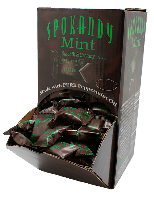 Chocolate & Green Countertop Mint Box W/ A Refill