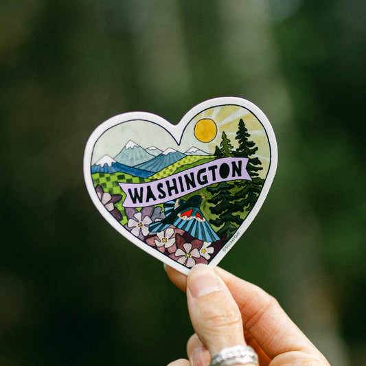 Washington Heart Vinyl Sticker