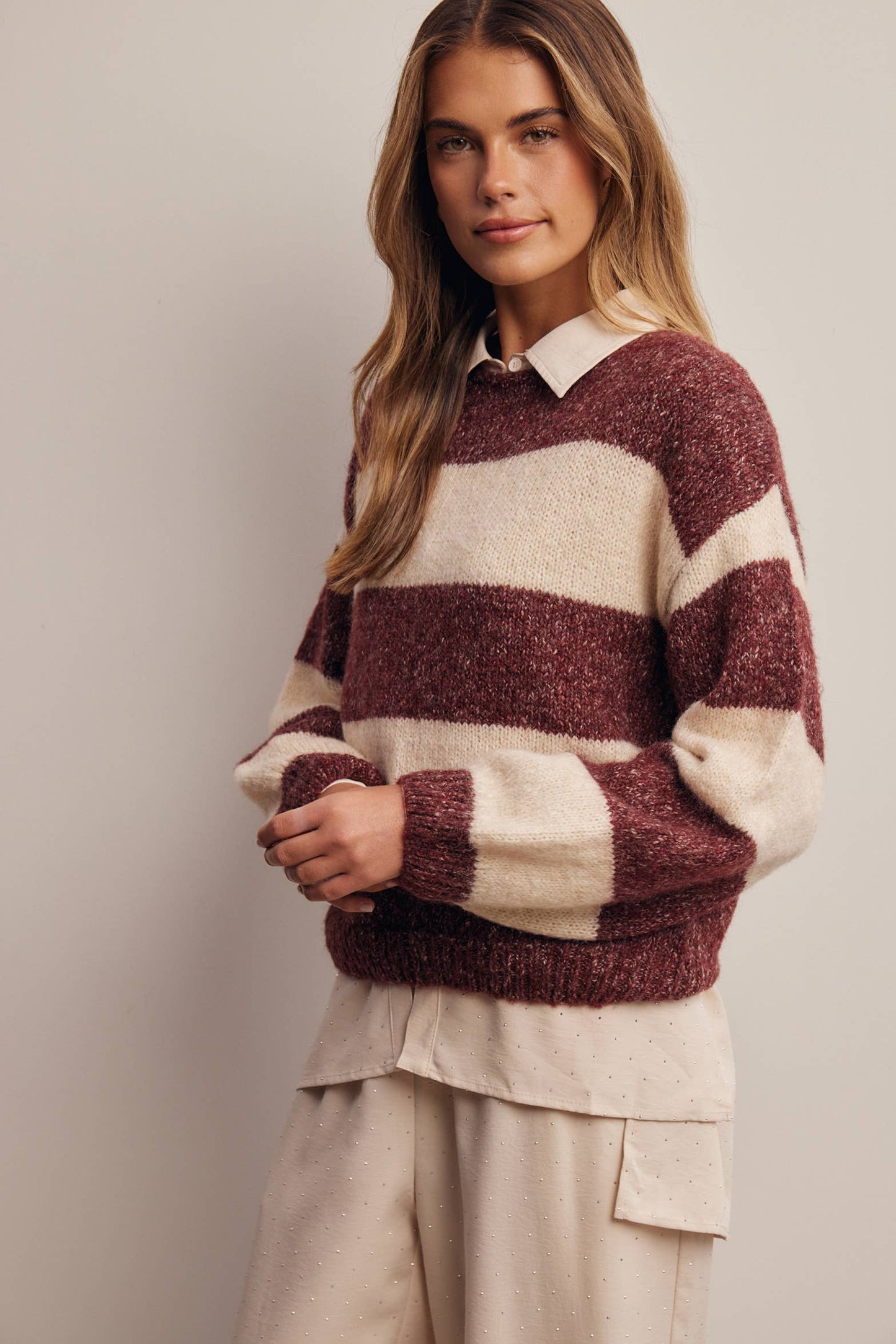 Soft Stripe Knit Sweater