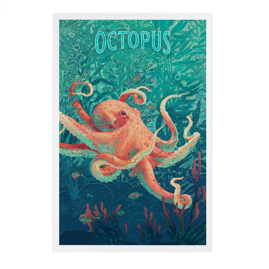 Fluid Linework, Octopus Premium Postcards