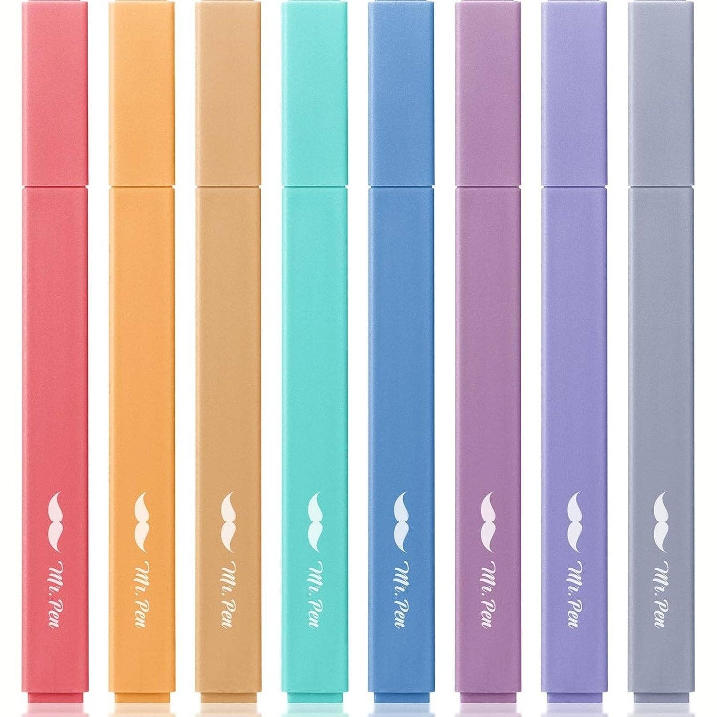 Mr. Pen- Aesthetic Highlighters, 8 Pcs, Chisel Tip, Muted Pastel Color, No Bleed