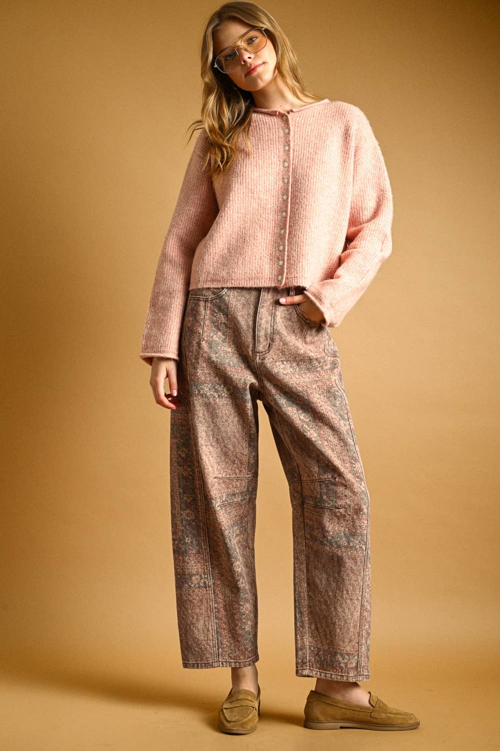 Button Front Ribbed Cardigan
