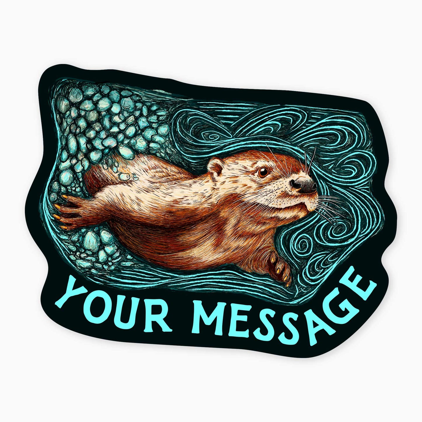 River Otter - 3" Name Drop Sticker