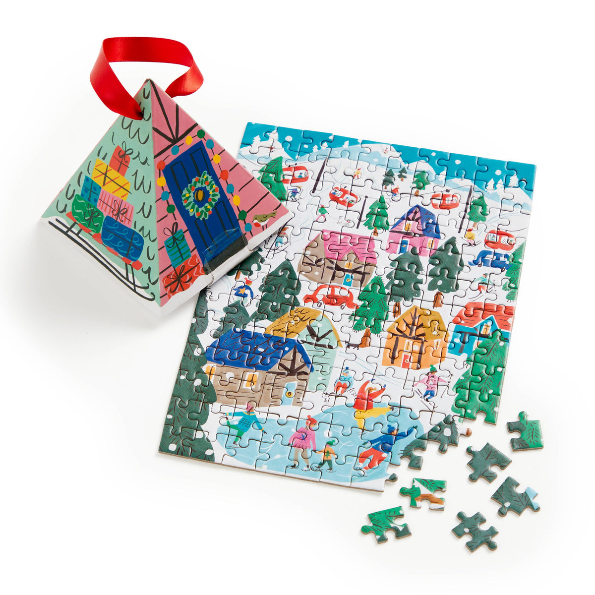 Alpine Cottage Holiday Puzzle Ornament