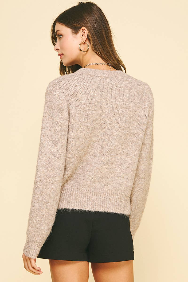 Mocha Rhinestone Sweater