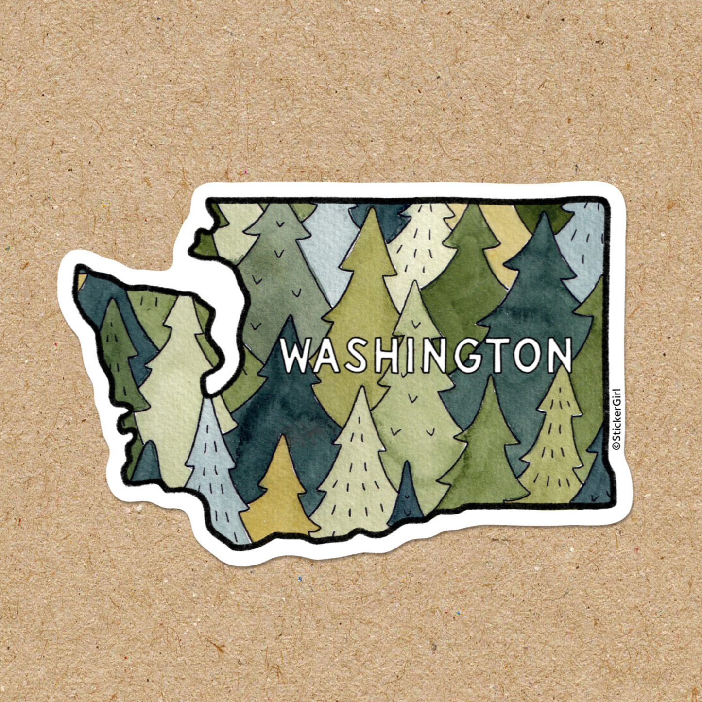 Washington State Trees Sticker