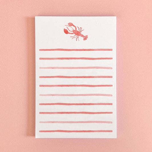 Watercolor Lobster Notepad | Coastal Watercolor Notepad