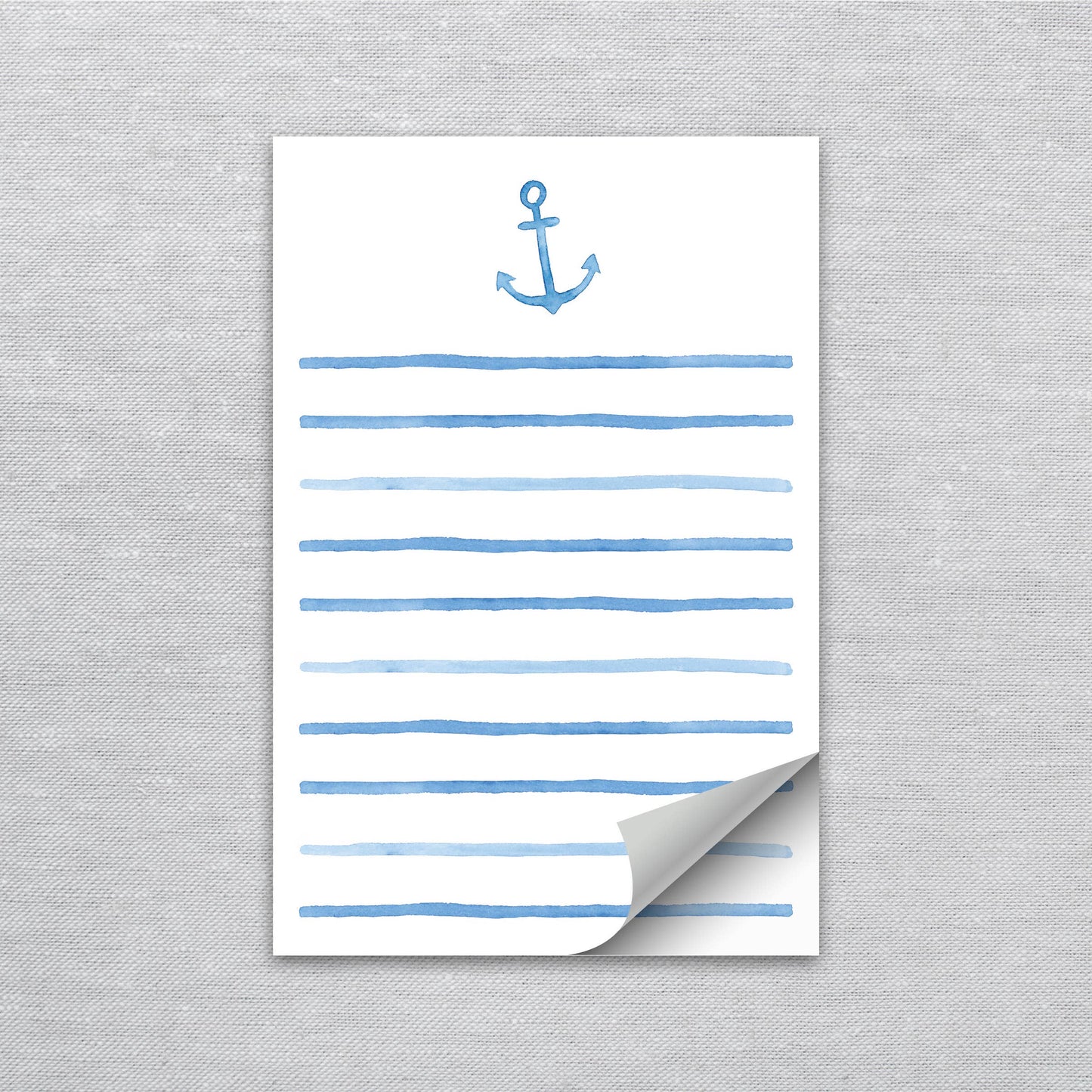 Watercolor Anchor Notepad | Coastal Watercolor Notepad