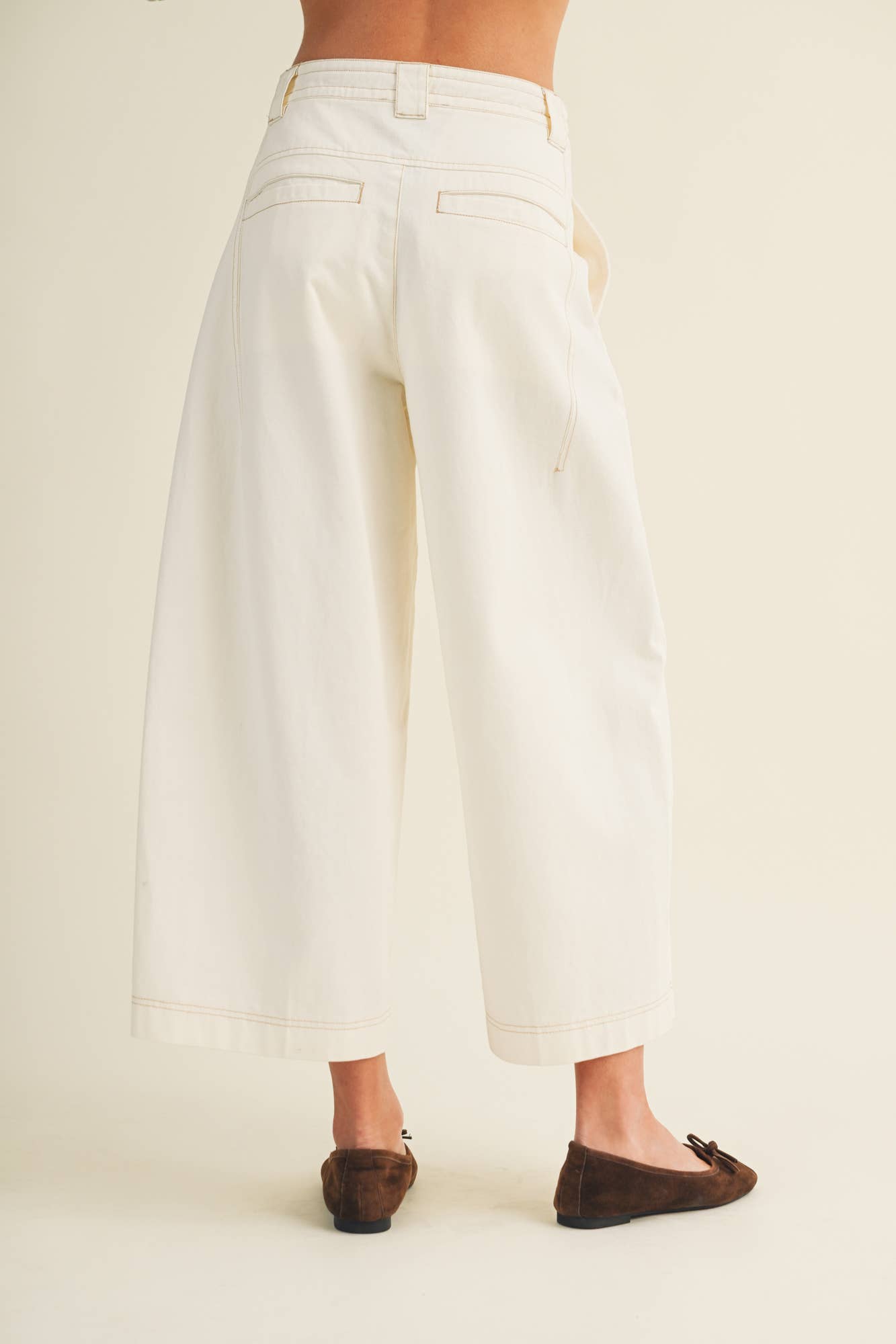 High-Rise Wide-Leg Utility Twill Trousers