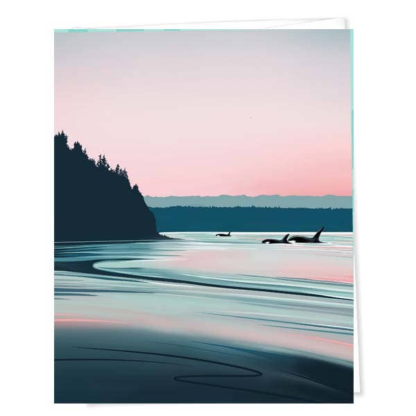 Orca Pod on Puget Sound Card