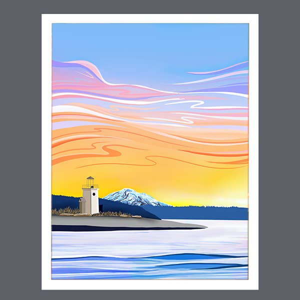 Awakening Light – Gig Harbor Lighthouse Art Print | Coastal 