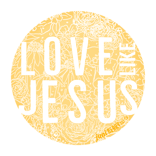 Yellow "Love like Jesus" vinyl sticker