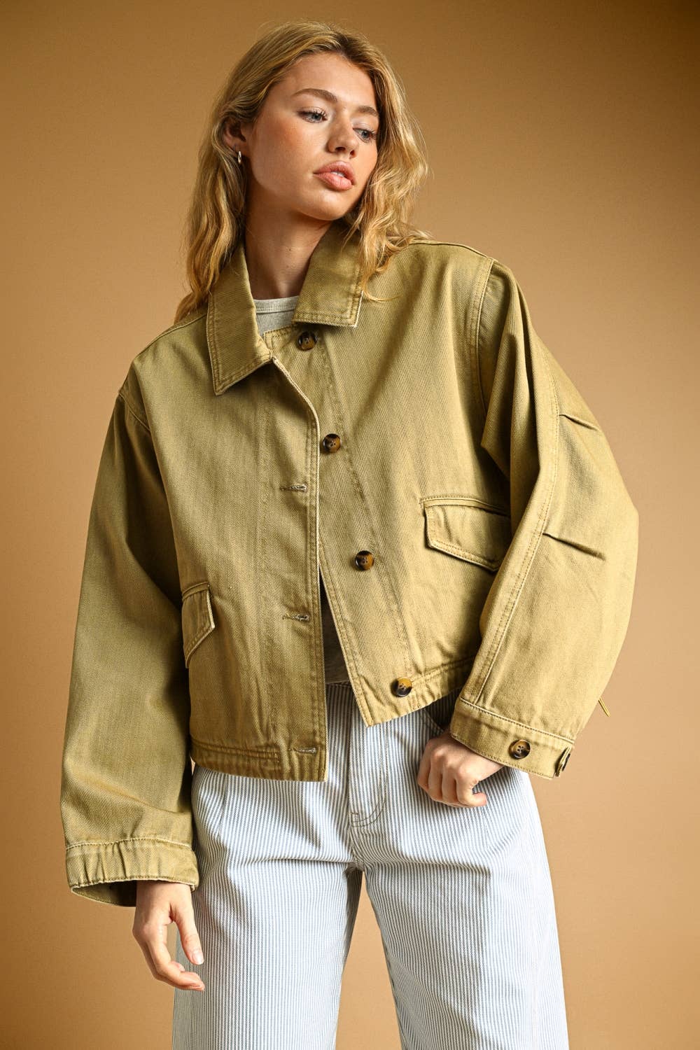 Olive Green Cotton Twill Jacket