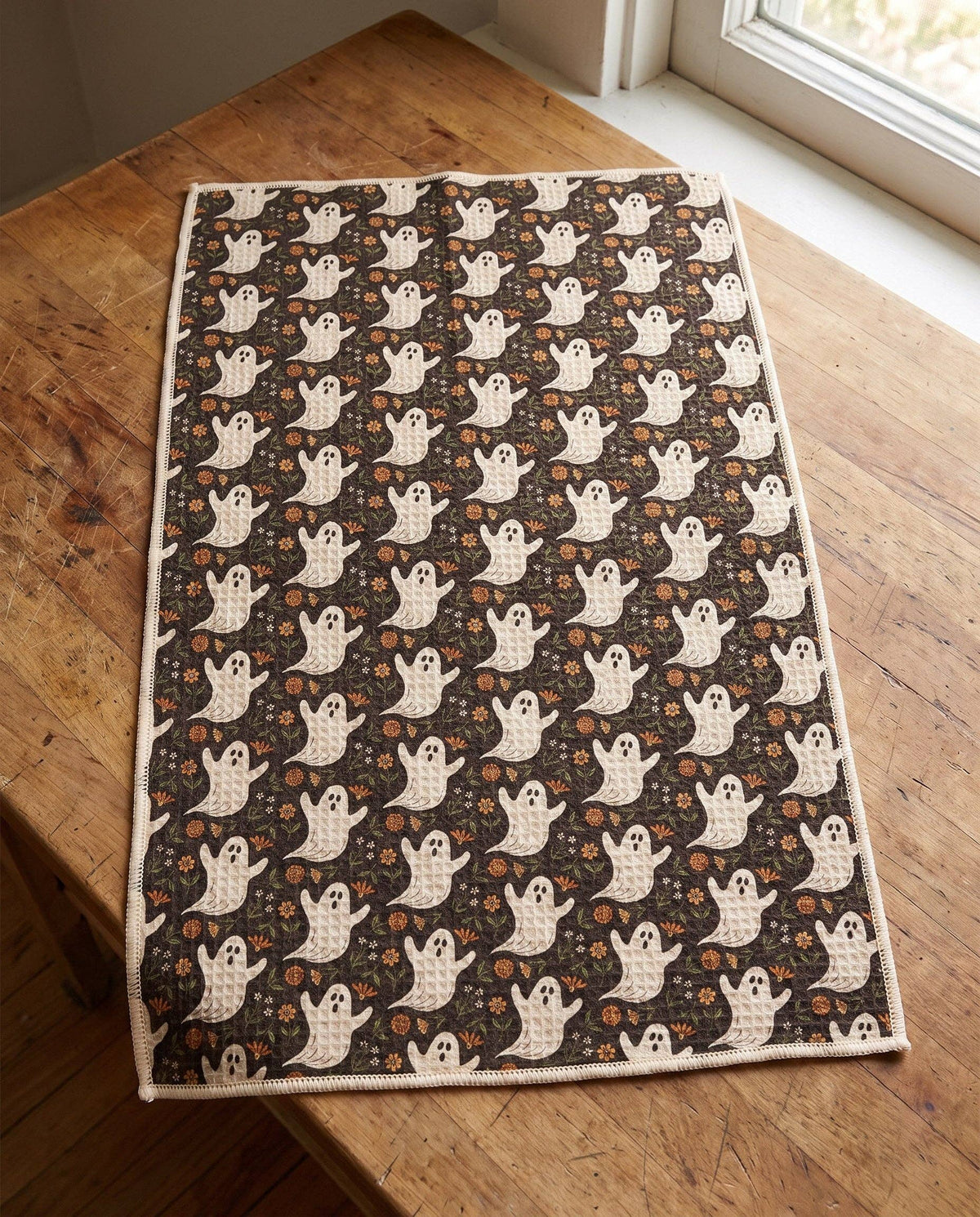 Ghost Garden Halloween Kitchen Tea Towel