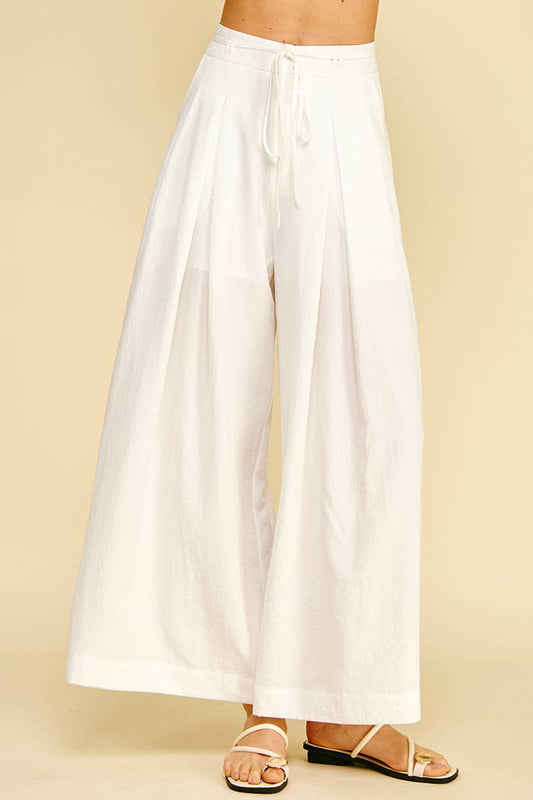 Pleated Wide Leg Pant