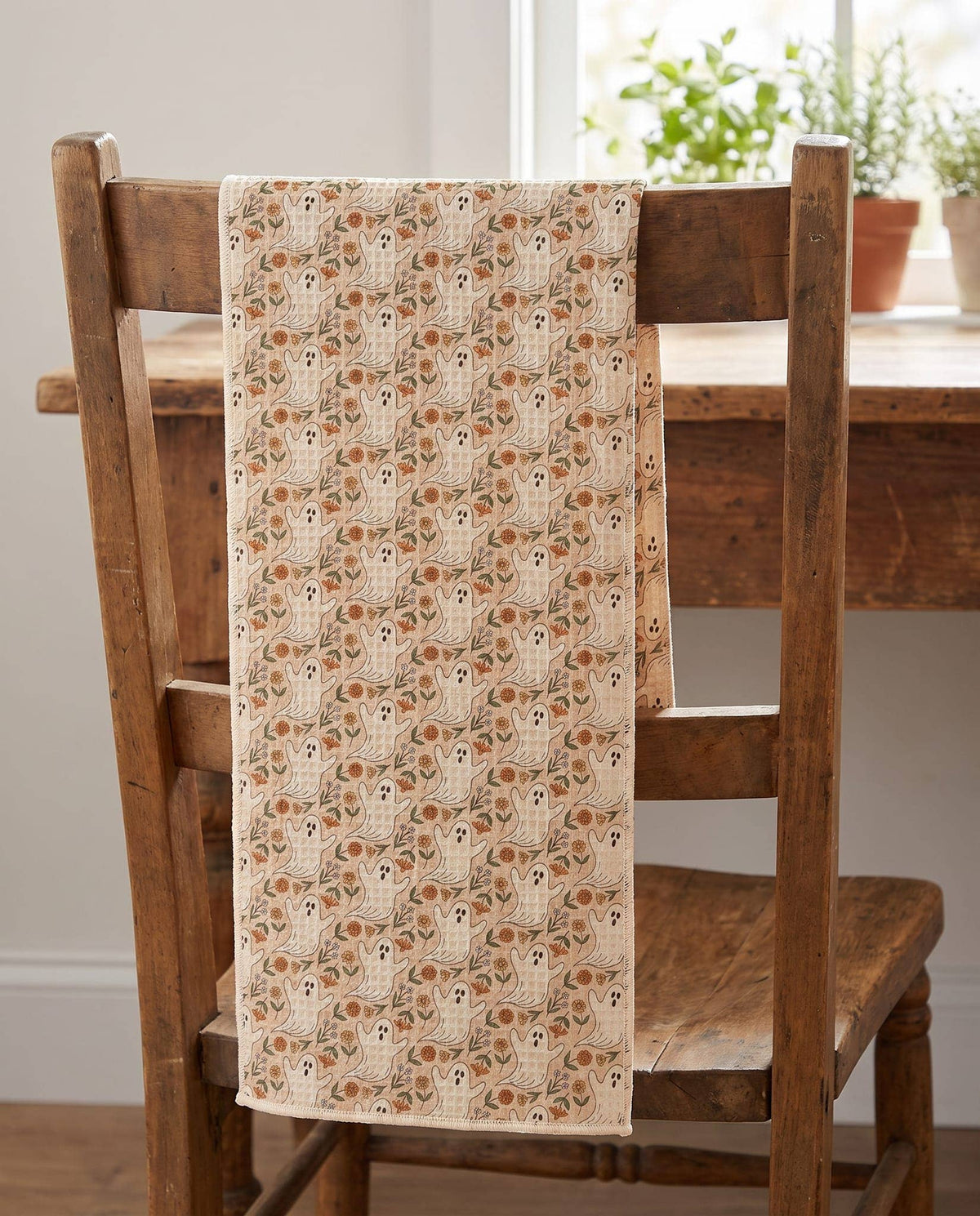 Ghost Garden Halloween Kitchen Tea Towel