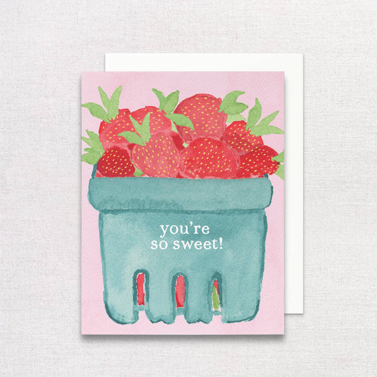 You're So Sweet Strawberry Thank You Greeting Card