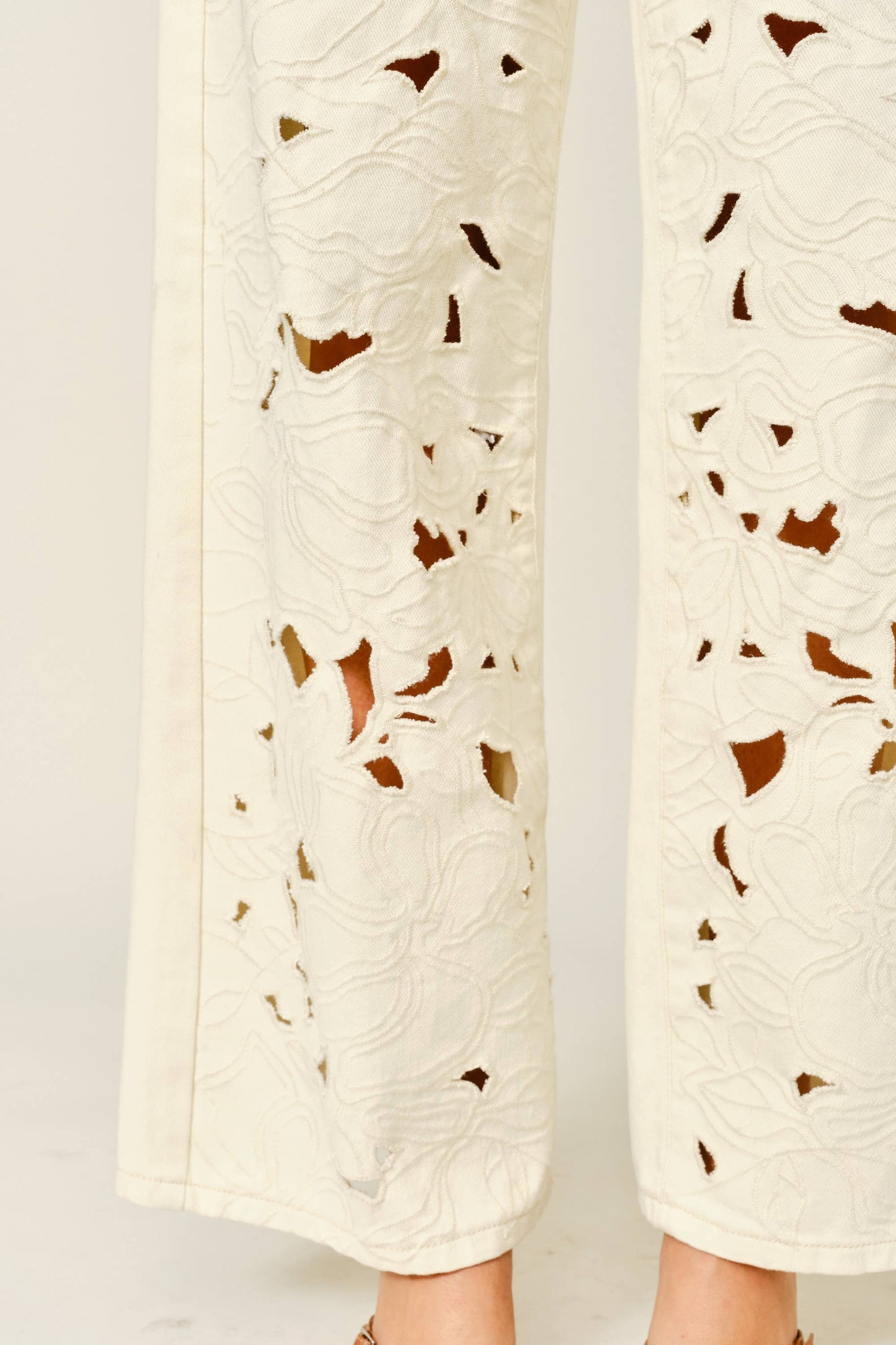 Cut Out Embroidered Trouser