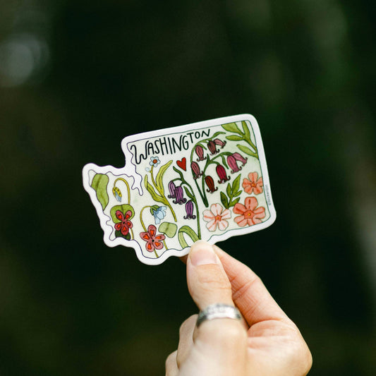 Washington Wildflower State Vinyl Sticker