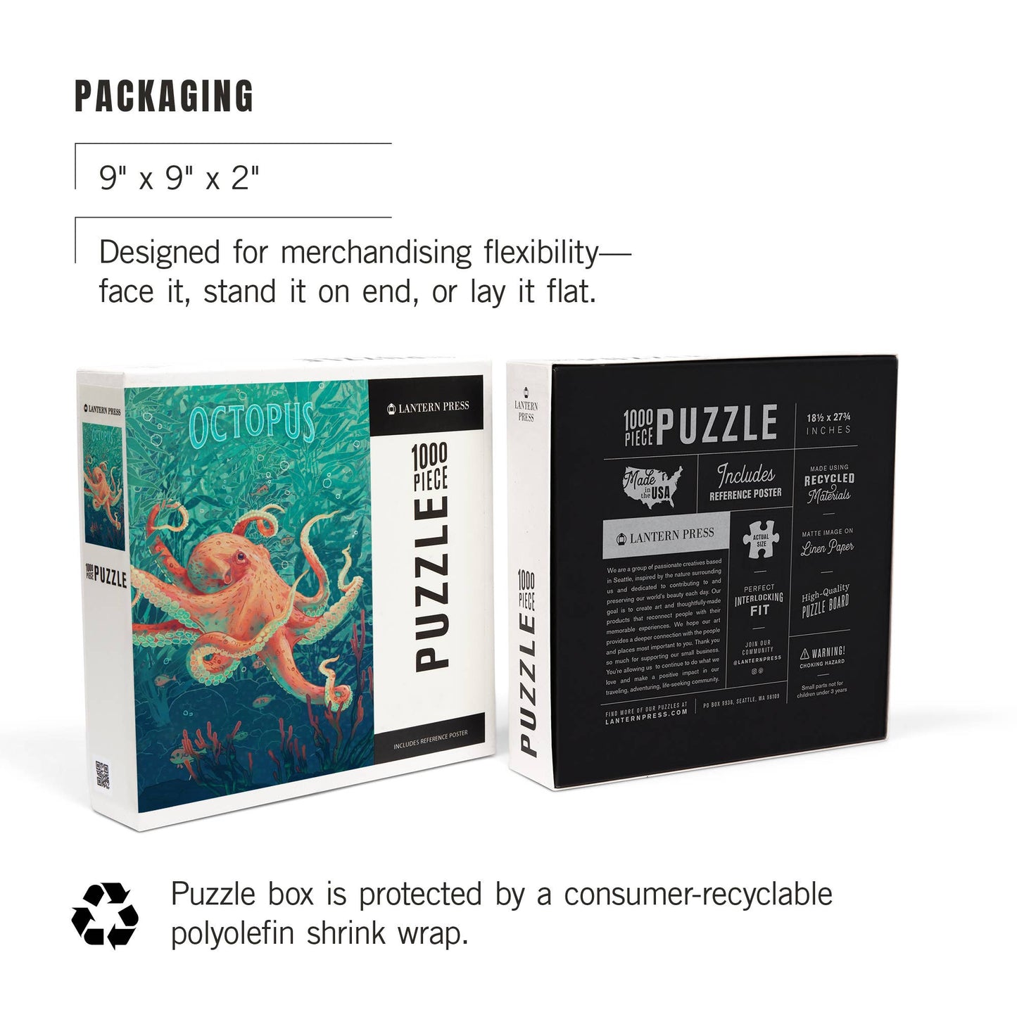 1000 Piece Puzzle Fluid Linework, Octopus