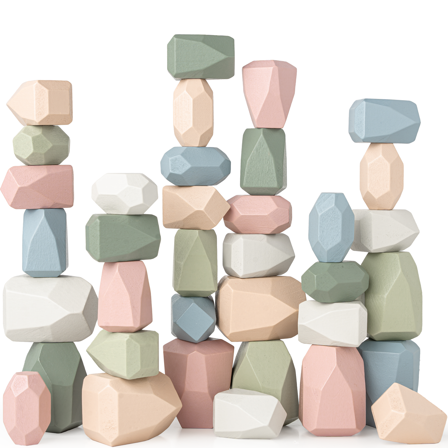 Stacking Rocks, 36 pcs Wooden Stacking Stones by Comfy Cubs